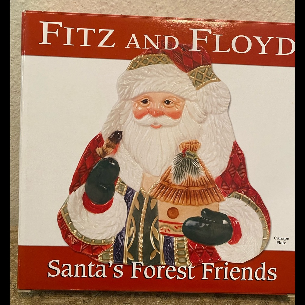FITZ & FLOYD SANTA’s FOREST FRIENDS CANAPÉ PLATE
